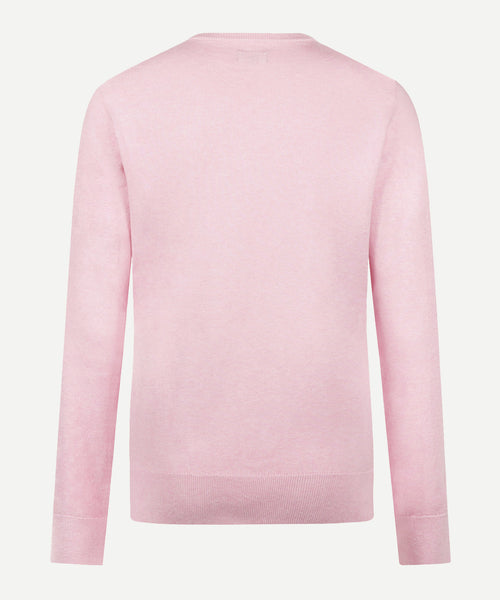 Sweater Cotton Cashmere Round Neck | Light Pink