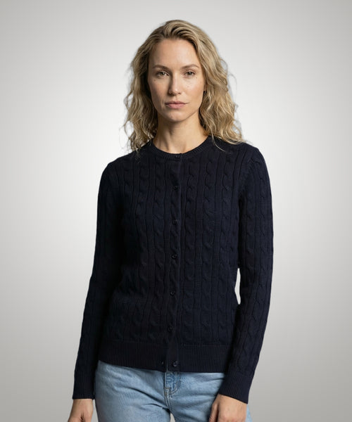 Cardigan Cable Knit Cotton-Cashmere | Navy