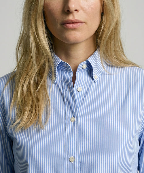 Blouse Poplin Streep | Light Blue