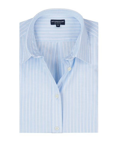 Blouse Katoen Linnen Streep | Light Blue