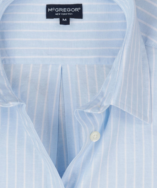 Blouse Katoen Linnen Streep | Light Blue