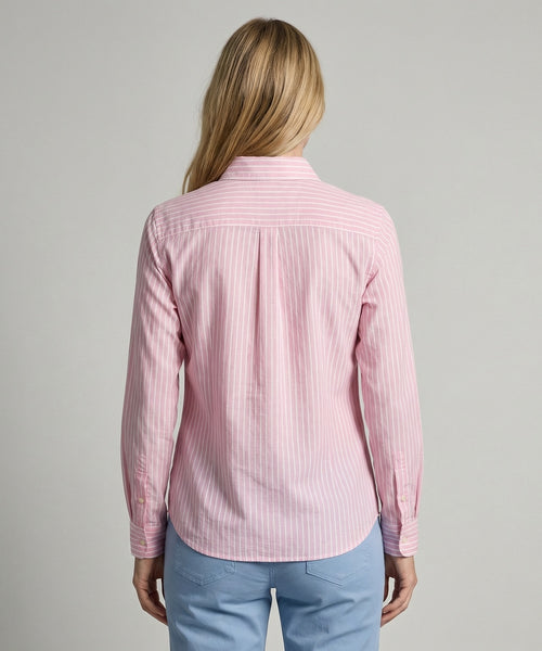Blouse Katoen Linnen Streep | Light Pink