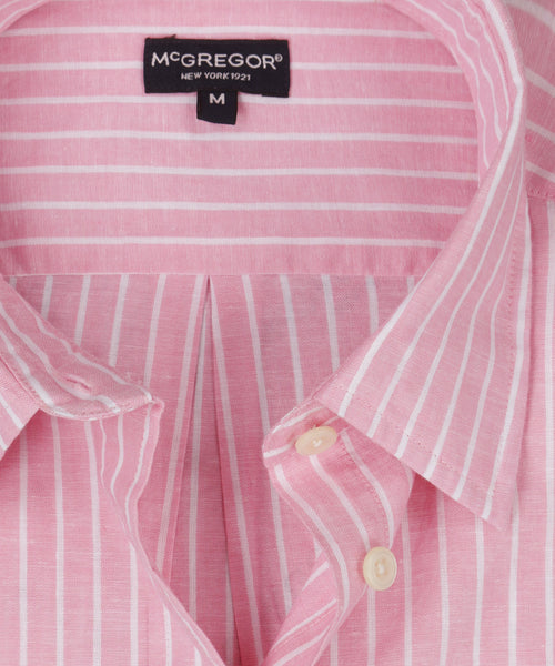 Blouse Katoen Linnen Streep | Light Pink