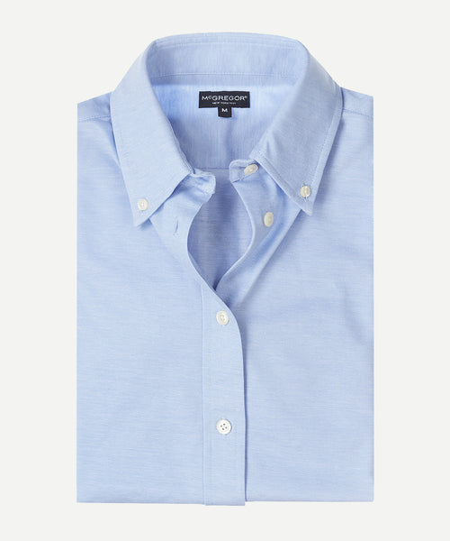 Stretch Piqué Shirt | Light Blue