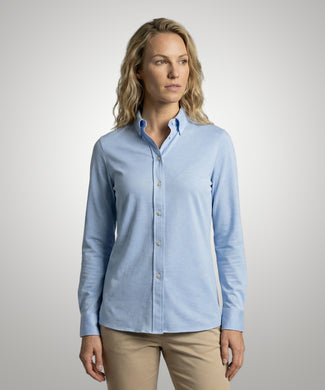 Stretch Piqué Shirt | Light Blue