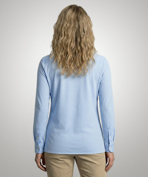 Stretch Piqué Shirt | Light Blue