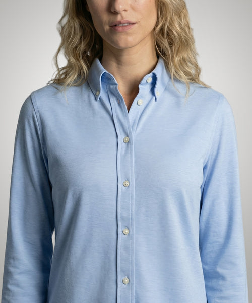 Stretch Piqué Shirt | Light Blue