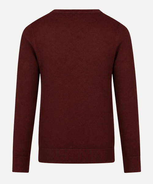 Trui Katoen-Kasjmier V-Hals | Burgundy