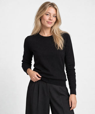 Cotton-Cashmere Crew Neck Sweater | Navy