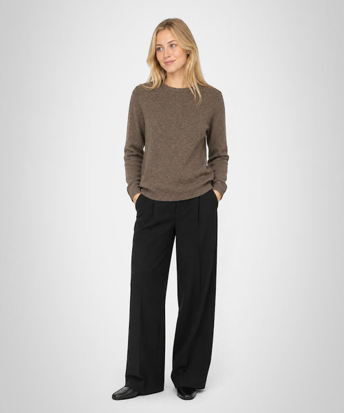 Trui Lamswol Ronde Hals | Chocolate Brown