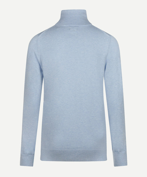 Trui Katoen-Kasjmier Col | Light Blue