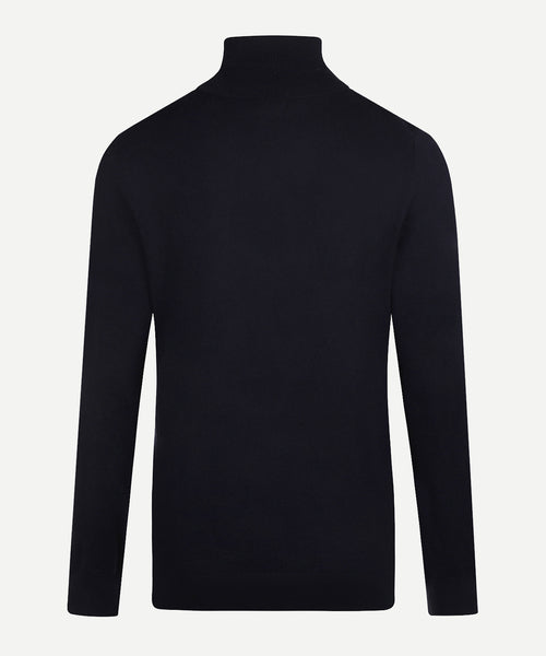Trui Katoen-Kasjmier Col | Navy