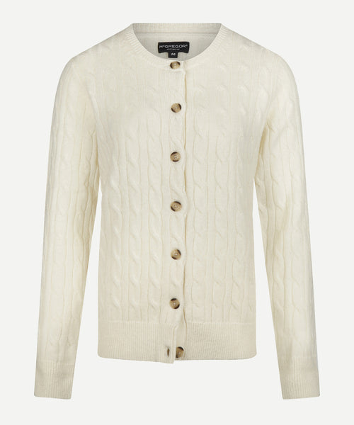 Button Cable Vest Wool | Off White