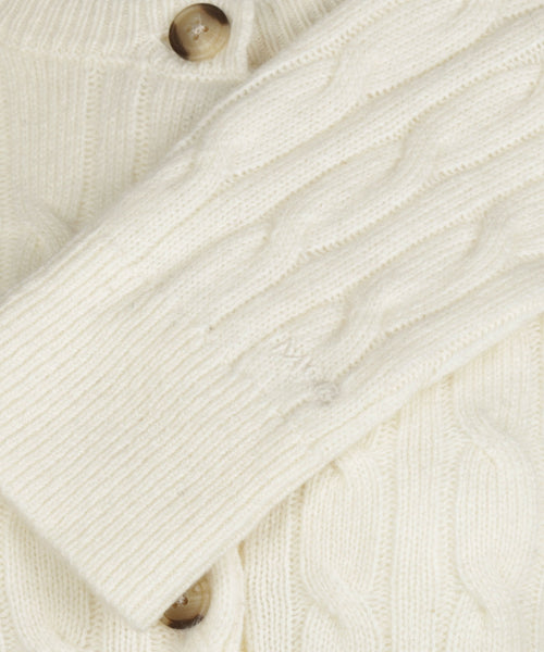 Button Cable Vest Wool | Off White