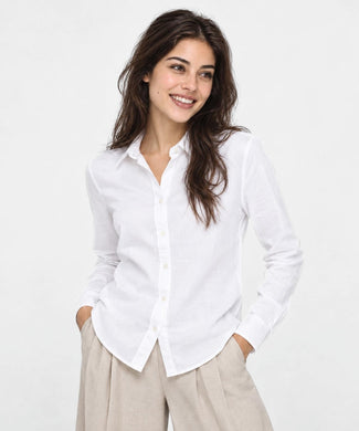 Stretch Piqué Blouse | White