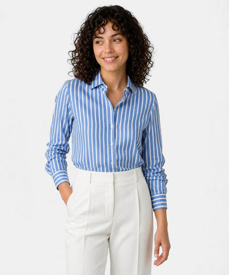 Blouse Poplin Streep | Chambray
